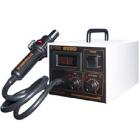 ·采用傳感器閉合回路控溫，升溫迅速、定溫方便、溫度穩(wěn)定。

·采用防靜電設(shè)計(jì)，防止因靜電及漏電而損壞PCB板。

·采用進(jìn)口發(fā)熱絲，使用壽命長(zhǎng)

·采用原裝進(jìn)口氣泵、低振動(dòng)、無(wú)噪音設(shè)計(jì)、保持工作環(huán)境的清靜。

·采用LED顯示指示溫度、控溫精確、使操作更方便。

·智能冷卻系統(tǒng)，工作完畢關(guān)機(jī)后延時(shí)送風(fēng)，風(fēng)溫低于100℃后自動(dòng)切斷電源。

·適用于大多數(shù)表面貼裝零件拆焊可安全拆焊QFP、PLCC、SOP、BGA

  等對(duì)溫度敏感的元器件。
