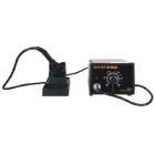 ·手柄特別輕巧，長(zhǎng)時(shí)間使用不會(huì)感到太疲勞。

·發(fā)熱體采用進(jìn)口耐溫材料，通過(guò)先進(jìn)工藝制成，壽命長(zhǎng)，更換發(fā)熱體成本低。

·發(fā)熱體使用低壓供電，保證了防靜電、無(wú)漏電、無(wú)干擾。

·獨(dú)特的溫度鎖定裝置。防止人員濫調(diào)溫度。

·分體式設(shè)計(jì)，體積小巧，容易擺放，特別節(jié)省工作空間。

·200℃~480℃溫度設(shè)定，溫控穩(wěn)定，準(zhǔn)確。

·焊咀（烙鐵頭）與國(guó)際品牌匹配，并根據(jù)用戶不同工作條件，可選配各焊咀。

·焊臺(tái)采用導(dǎo)電性材料制成，做到真正的防靜電。
